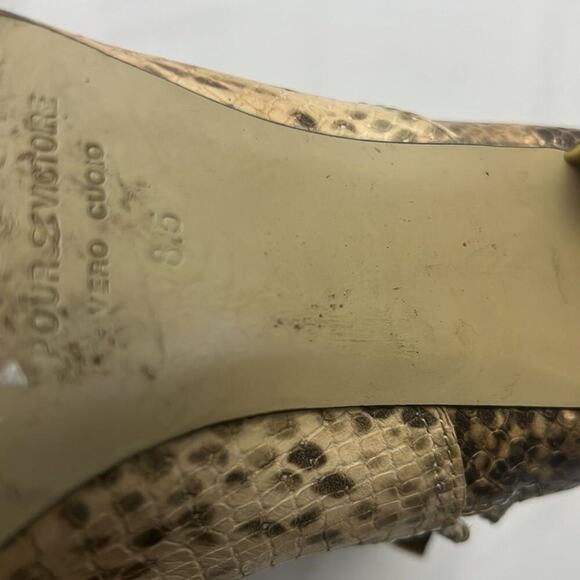 POUR LA VICTOIRE LEATHER SNAKESKIN KNEE HIGH BOOTS SIZE 8.5 - Picture 7 of 13